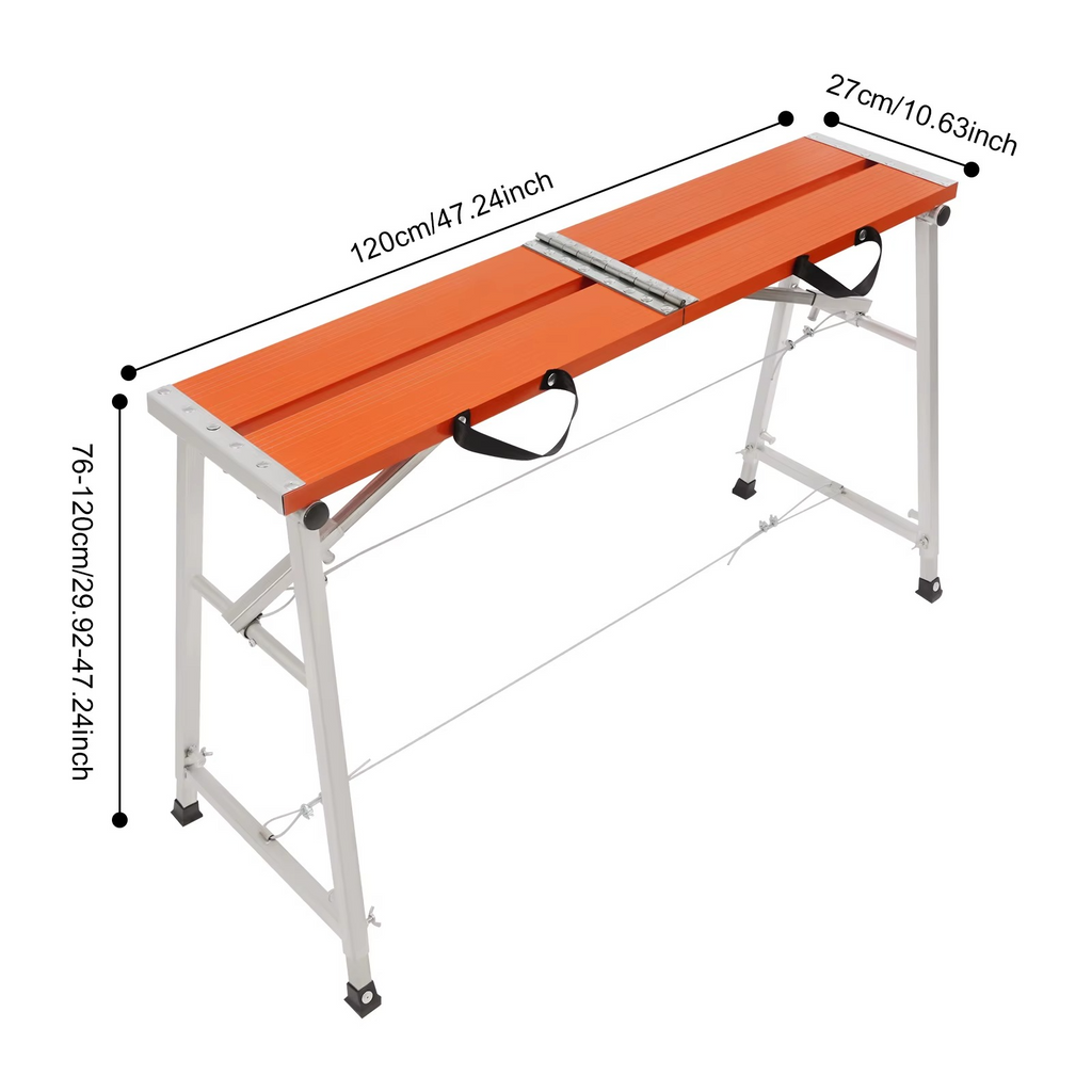 Piattaforma di Lavoro Pieghevole Altezza Regolabile 76-120cm
