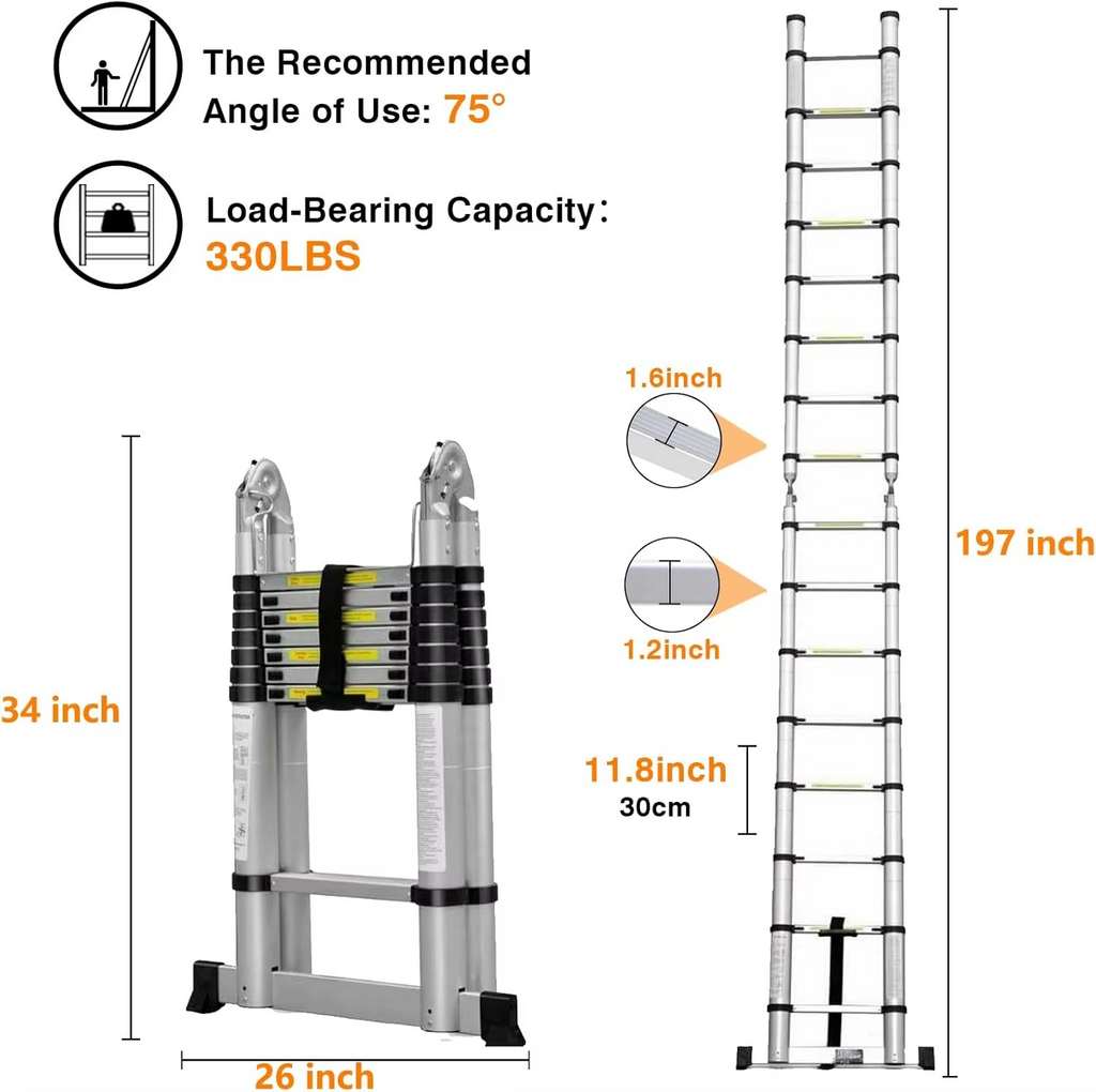 Scala Telescopica 16 FT in Alluminio
